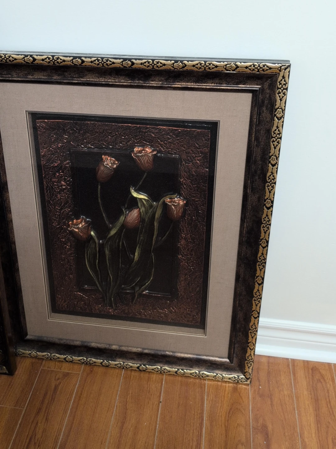 Framed Floral Wall Art with Tulips