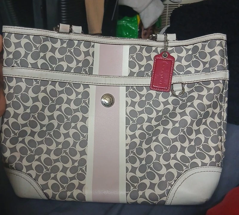 Coach Signature Tote Bag - Grey/Pink