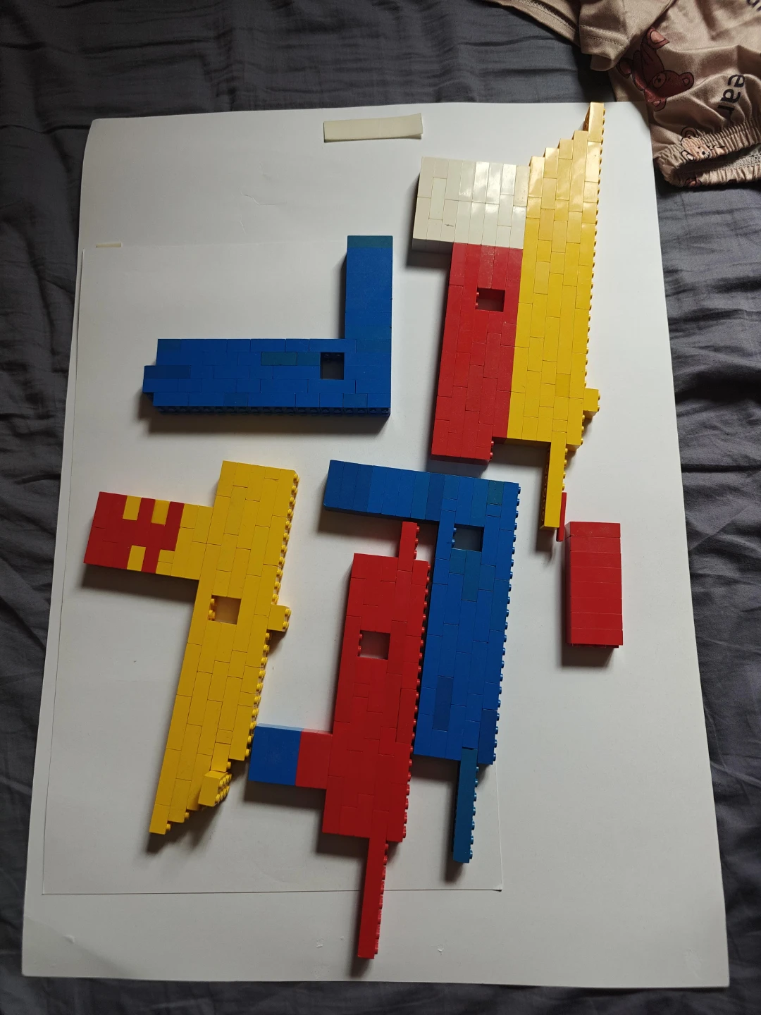 Brick Building Set - Red, Blue, Yellow