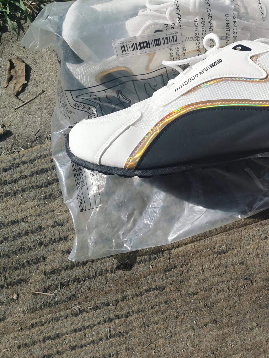 New White and Black Athletic Shoes