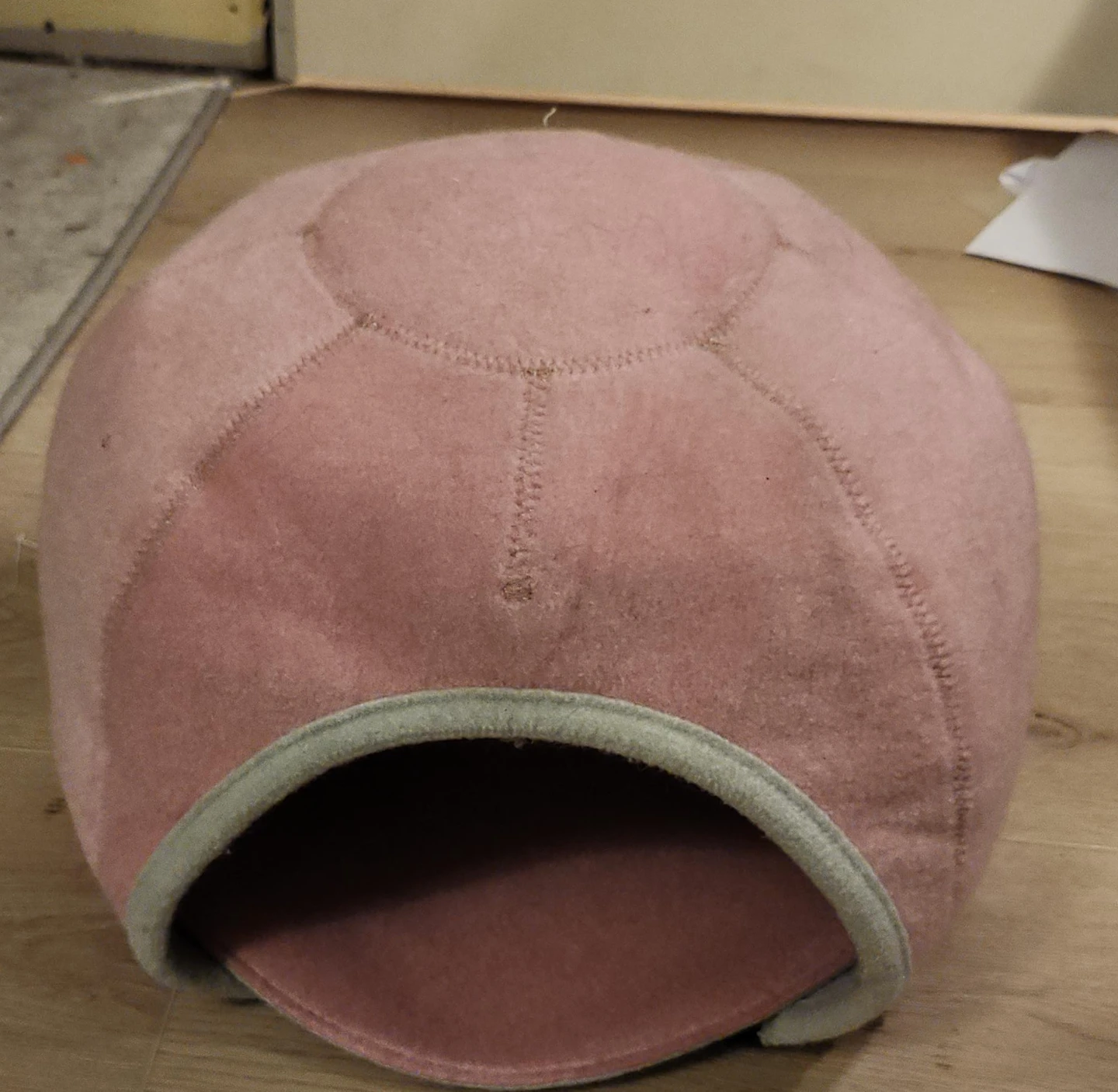 Pink felt pet cave