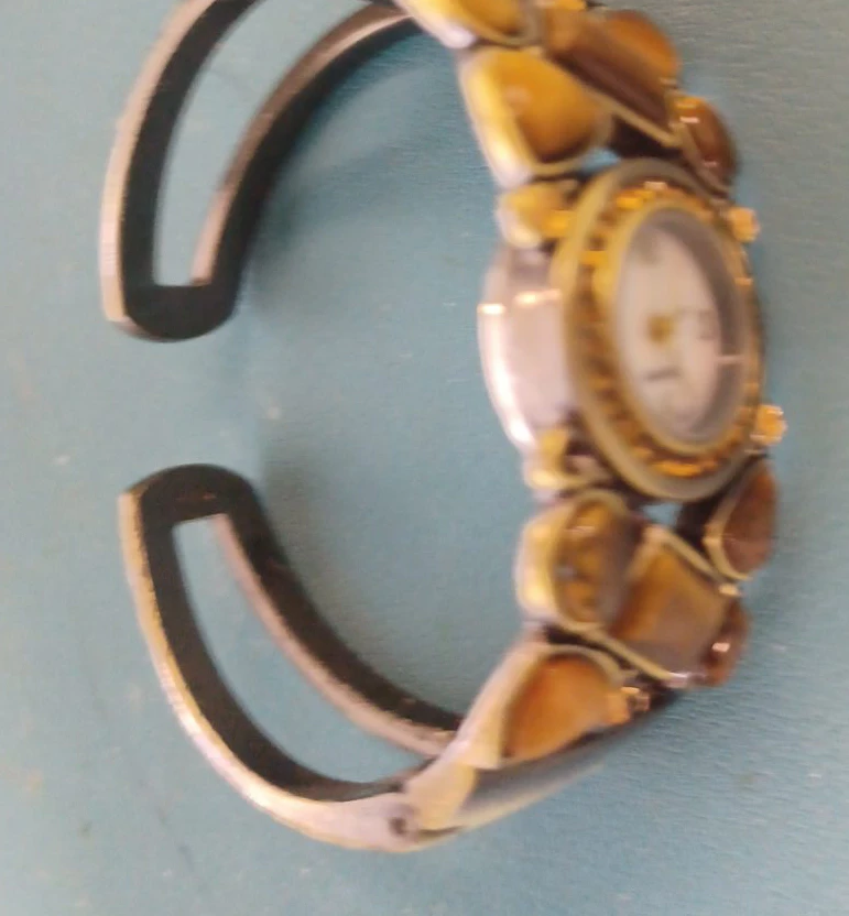 Women's Cuff Watch with Tiger Eye Stones