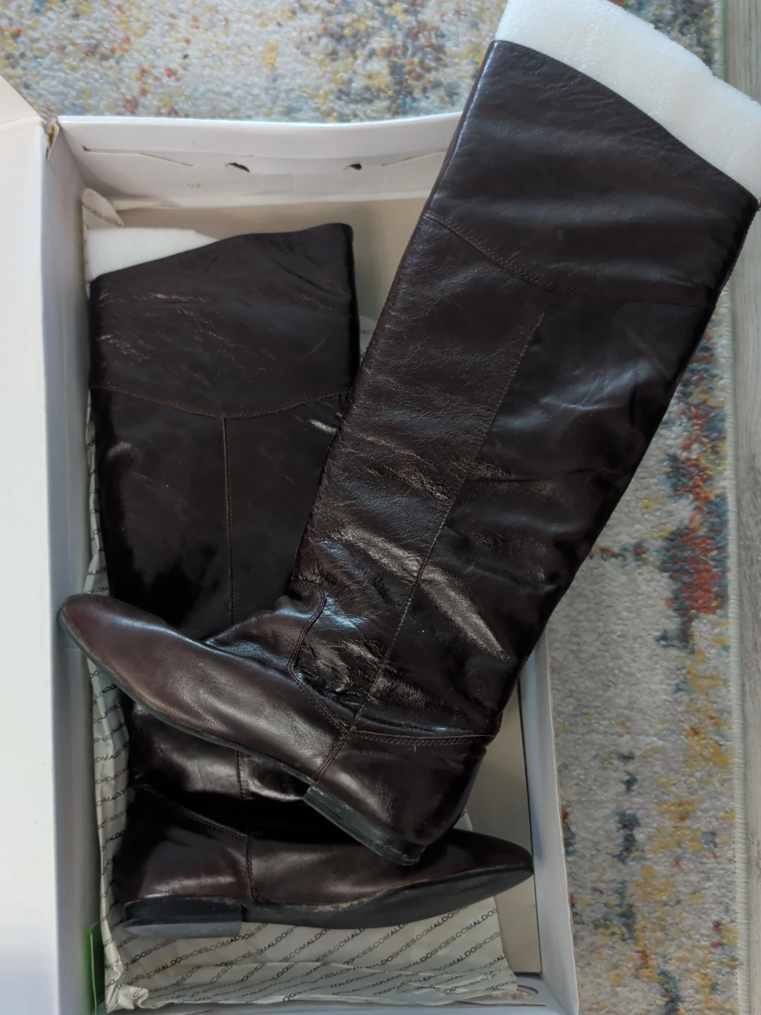 ALDO Brown Leather Knee-High Boots - Women's Size 8