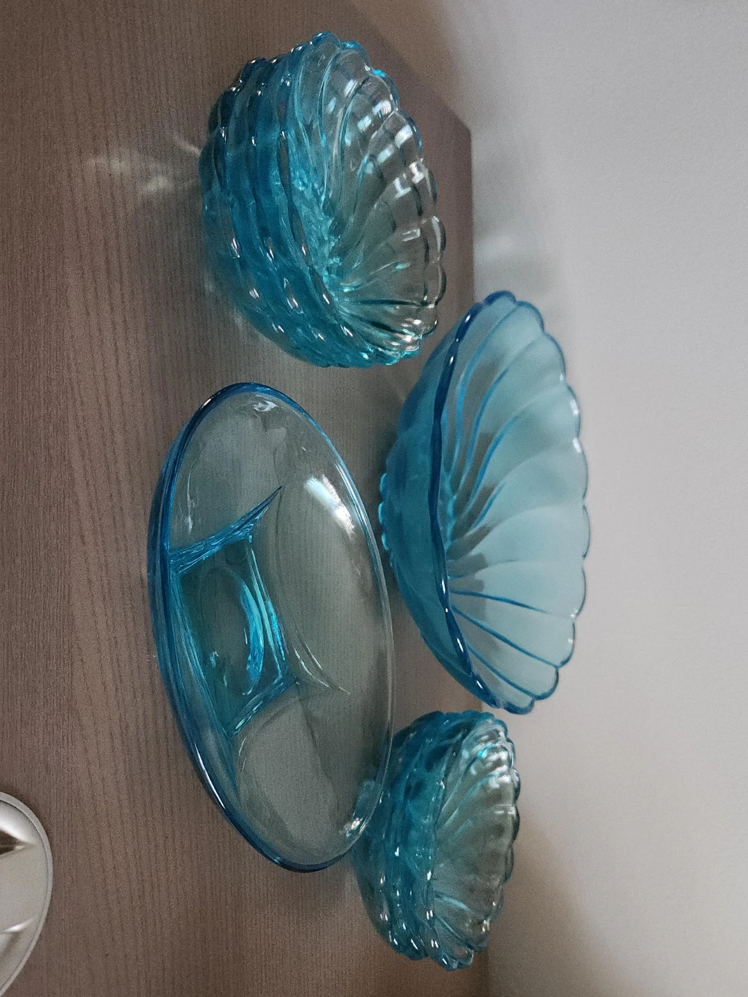 Blue Glass Serving Dish Set