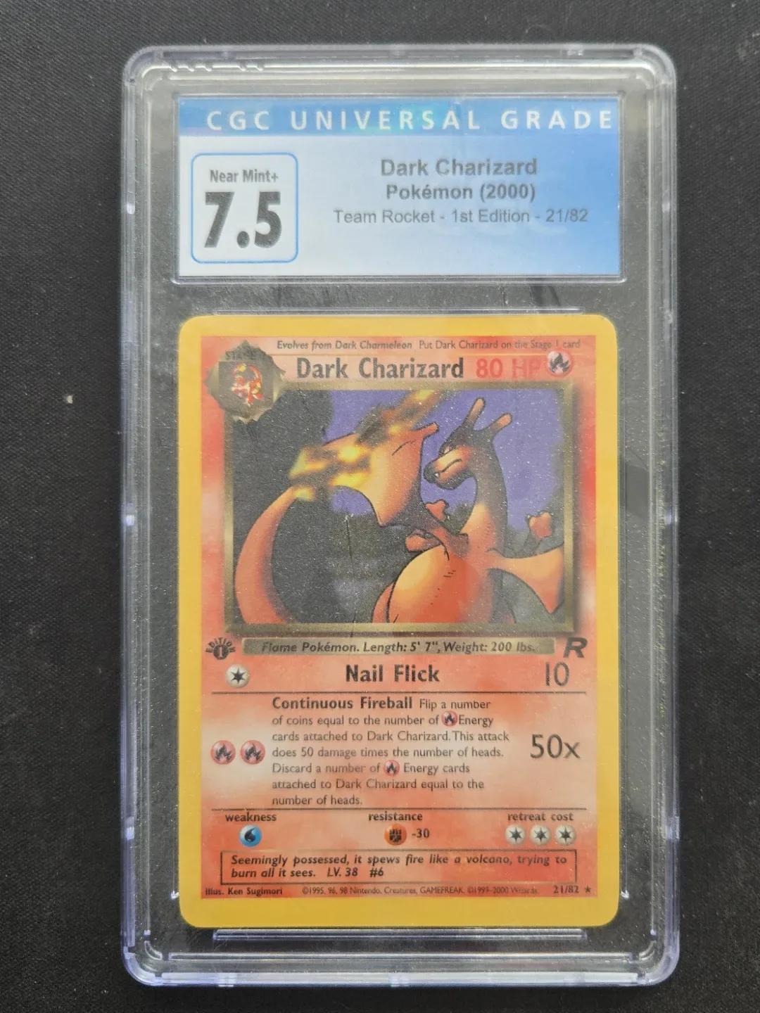 Dark Charizard Pokémon Card (Team Rocket 1st Edition)