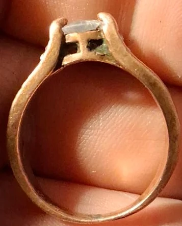 Gold Tone Ring with Clear Stone