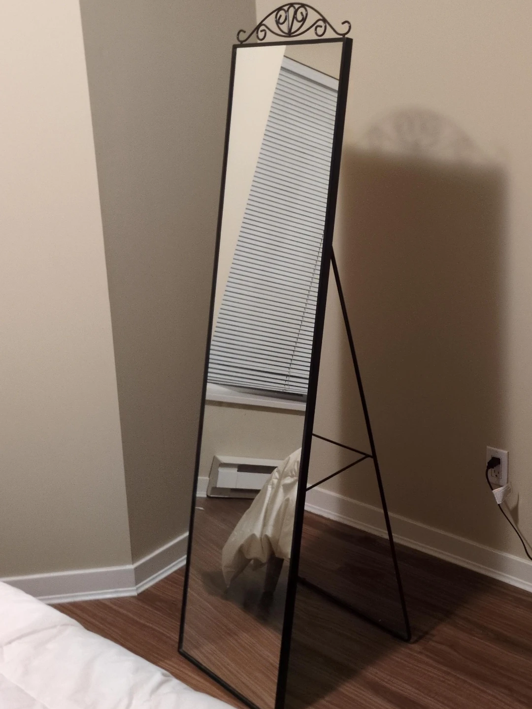 Standing Mirror with Ornate Top