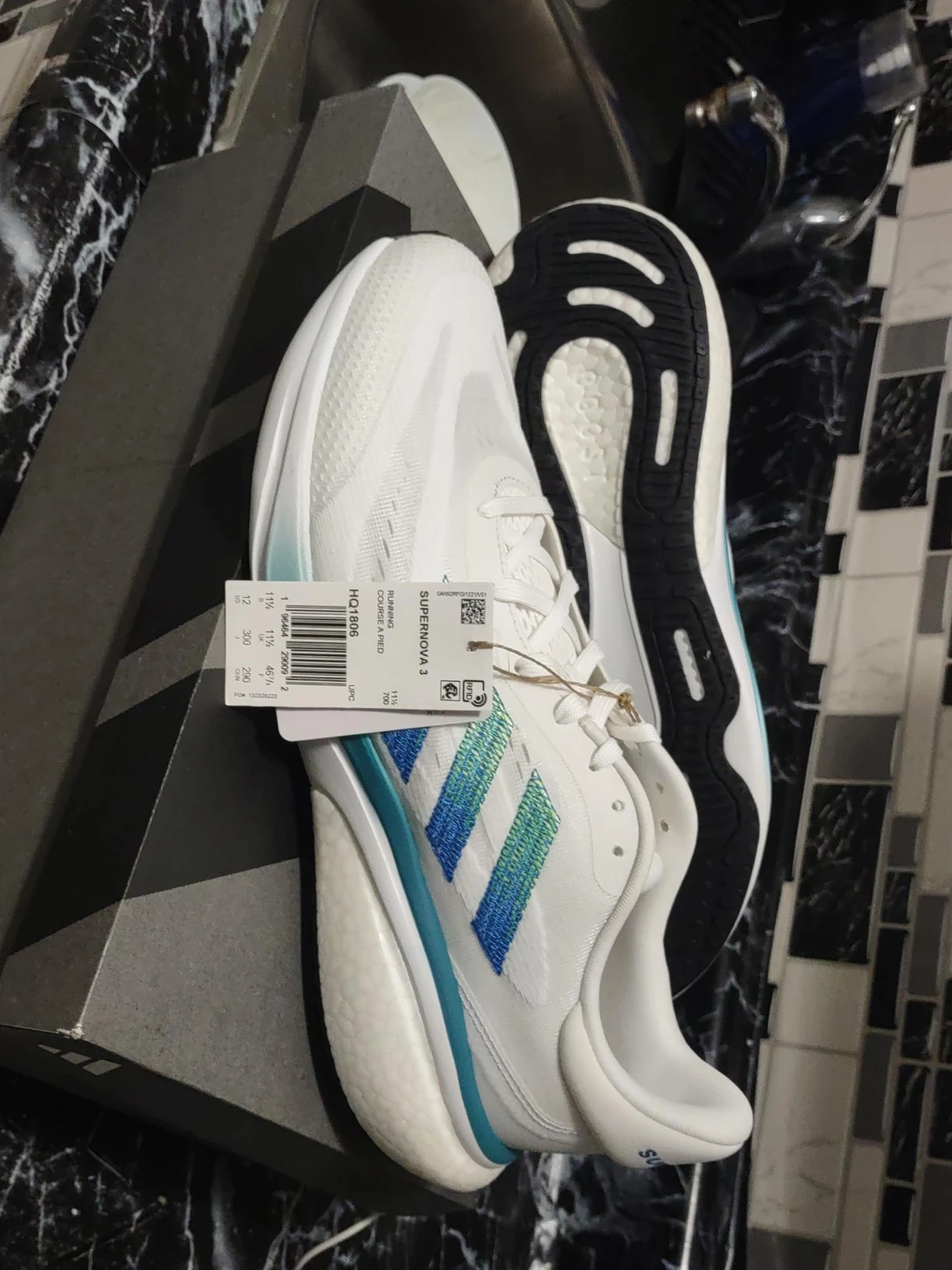 Adidas Supernova 3 Running Shoes - White/Blue - Size 11.5