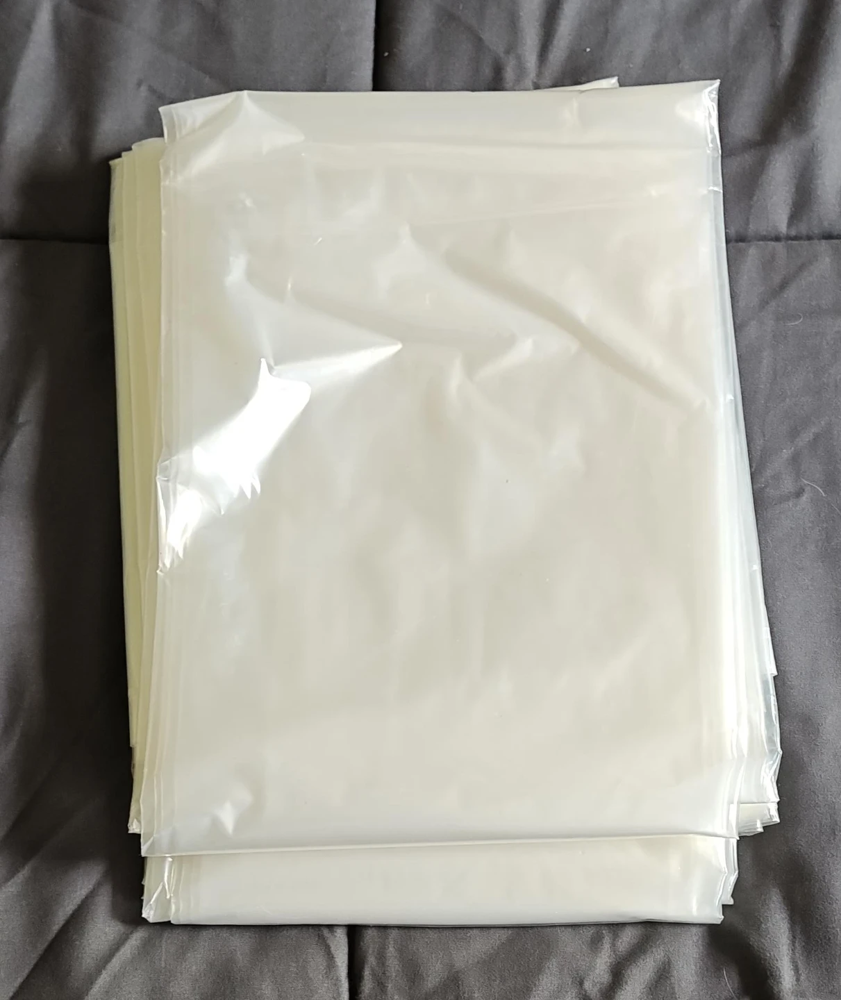 Pack of clear mattress plastic bags