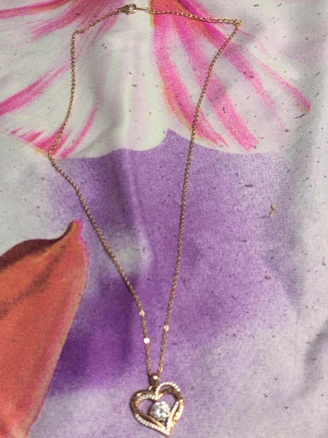 Heart Pendant Necklace with Crystals