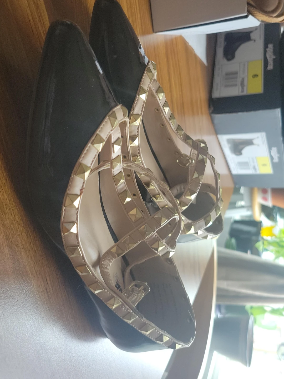 Black Studded Ballet Flats