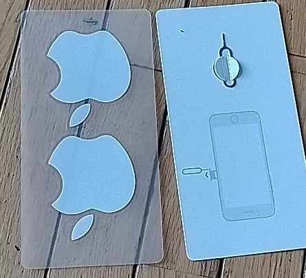 Apple Stickers and SIM Card Ejector Tool