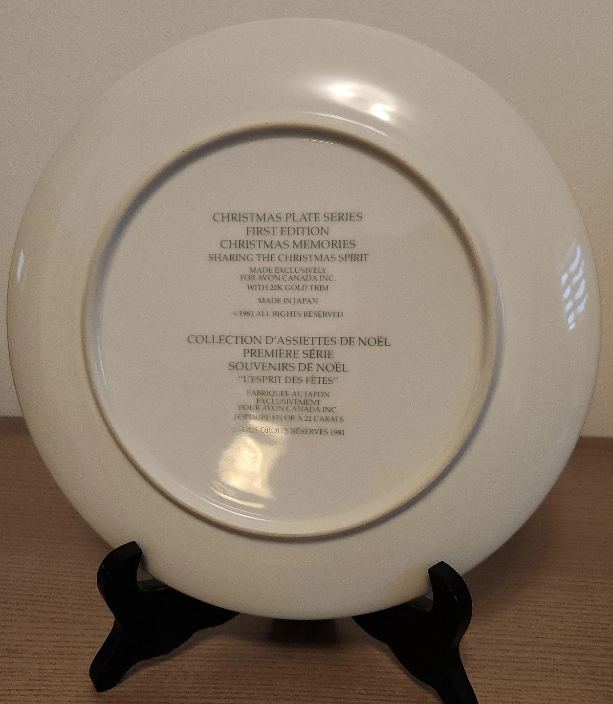 1981 Christmas Memories Collector Plate