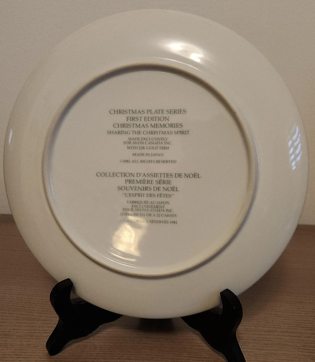 1981 Christmas Memories Collector Plate