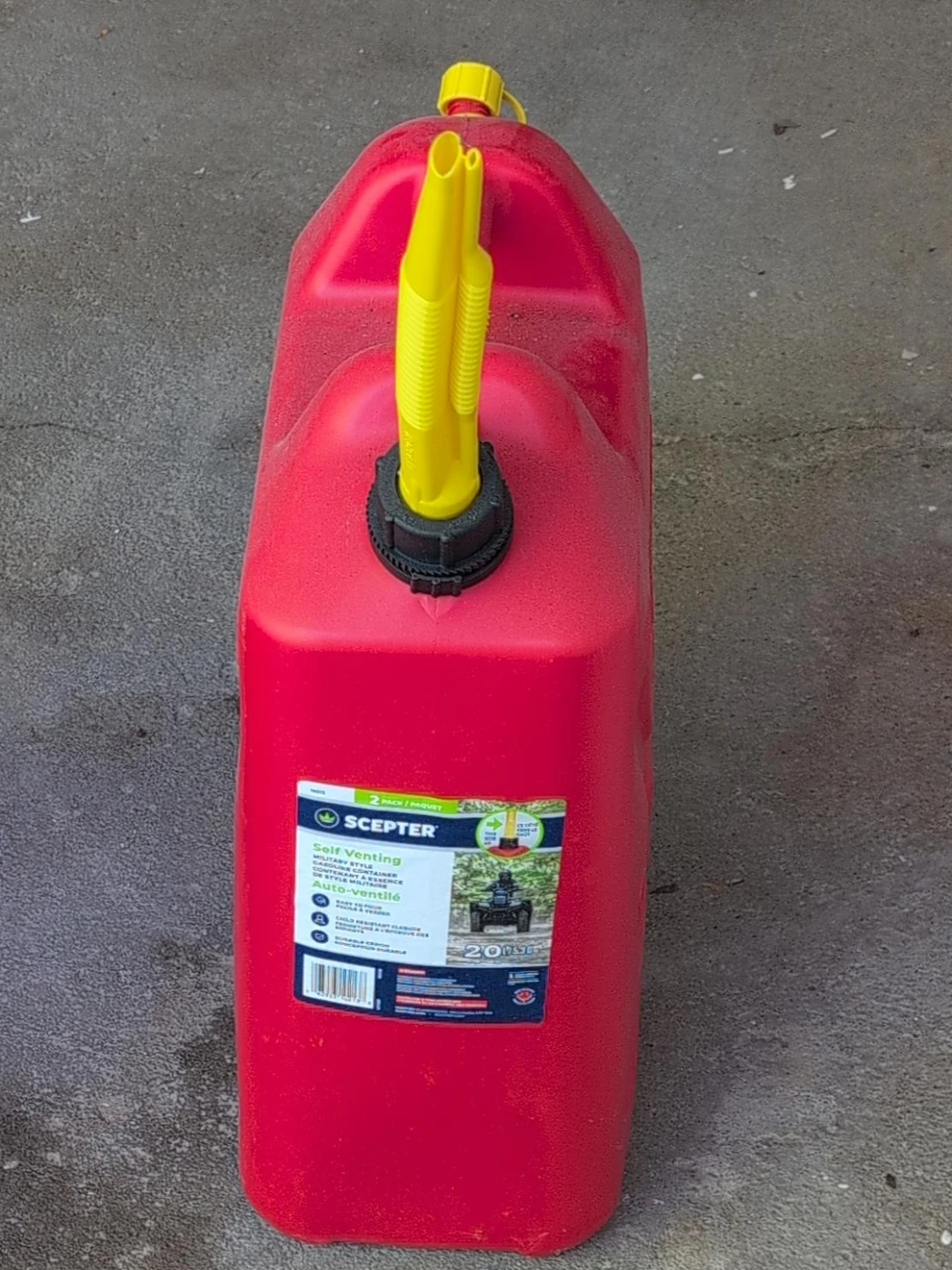 Scepter Self-Venting Gas Can 20L Red