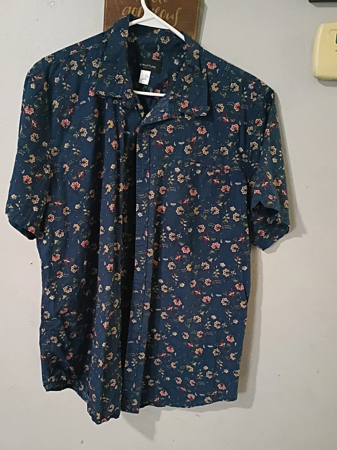 Structure Men's Short Sleeve Floral Print Button-Up Shirt