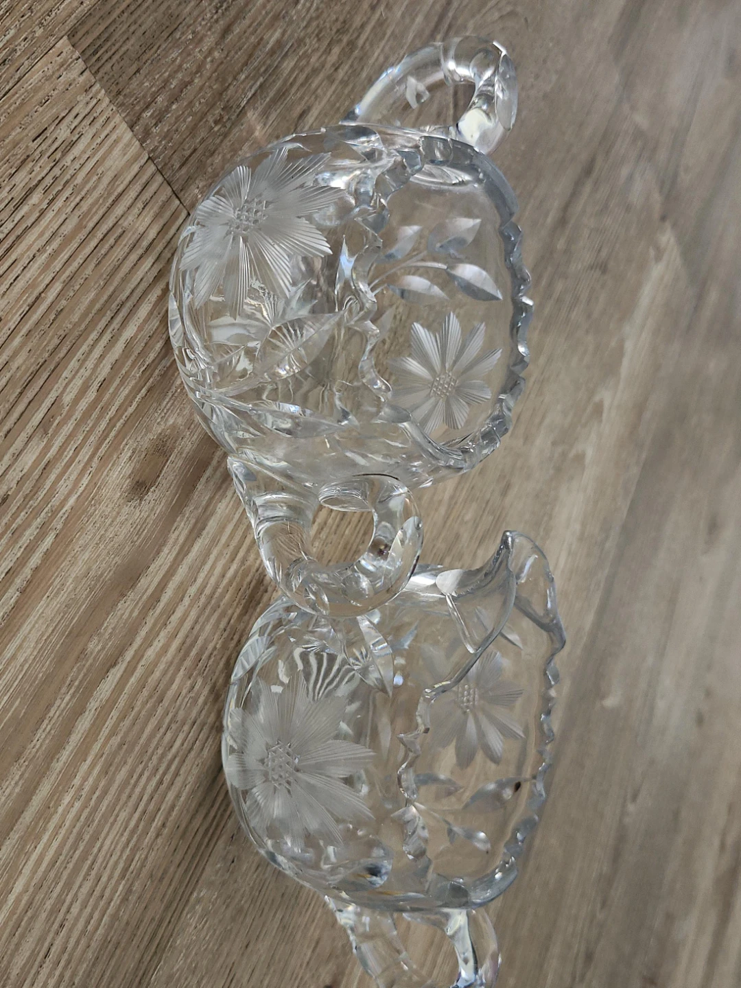 Clear Crystal Sugar Bowl and Creamer Set