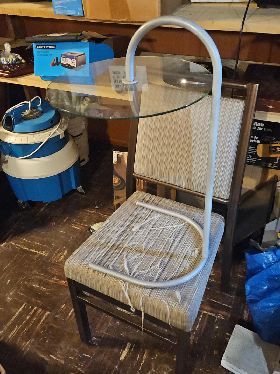 Glass and Metal Side Table
