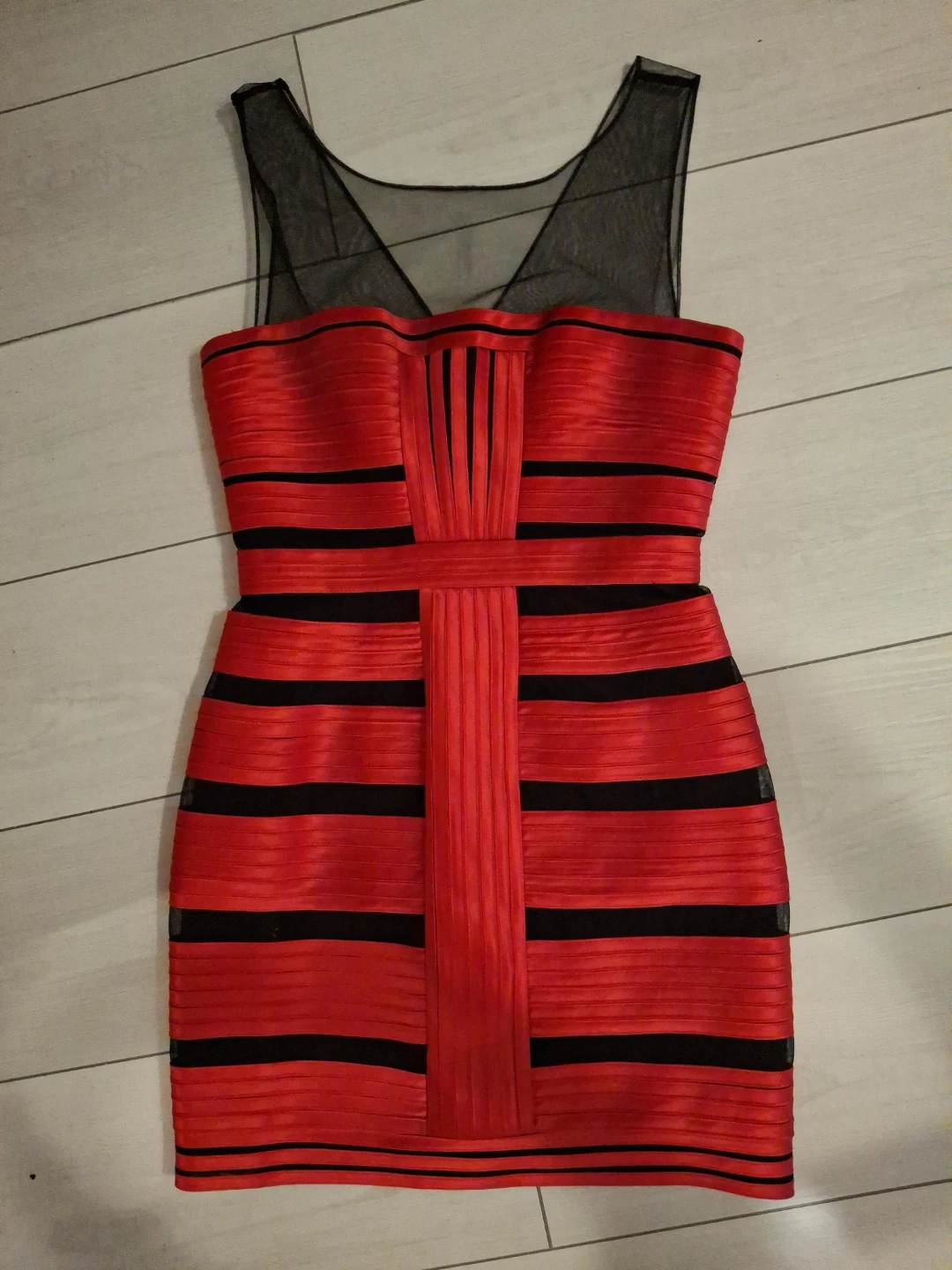 Red and Black Bandage Dress by BCBG.
