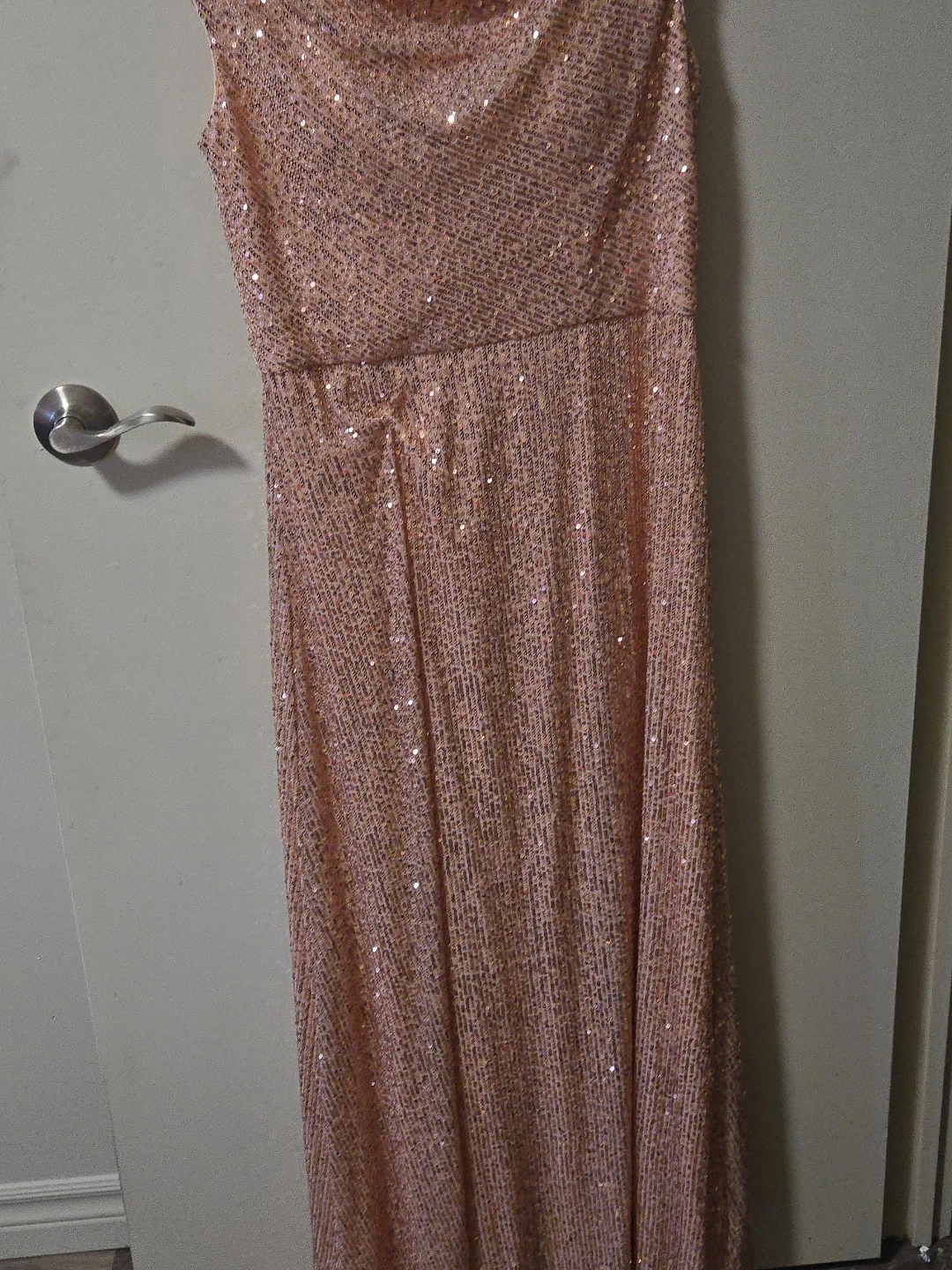 Sparkly Rose Gold Maxi Dress