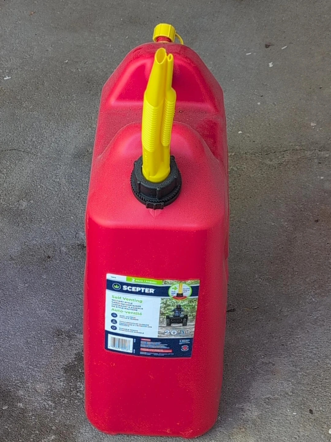 Scepter 20L Self-Venting Gas Can two for $30