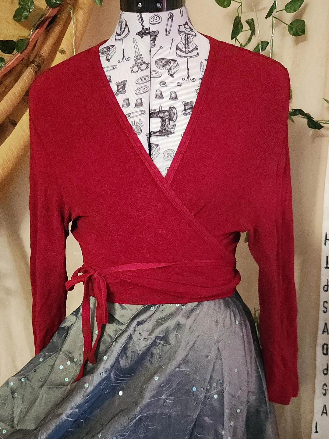 Red Wrap Cardigan