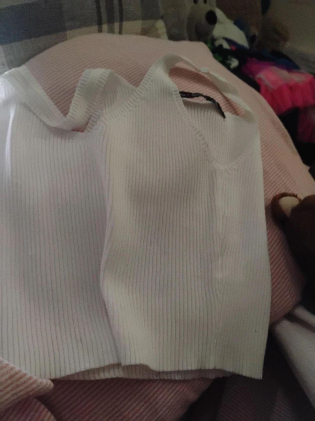White Ribbed Halter Top