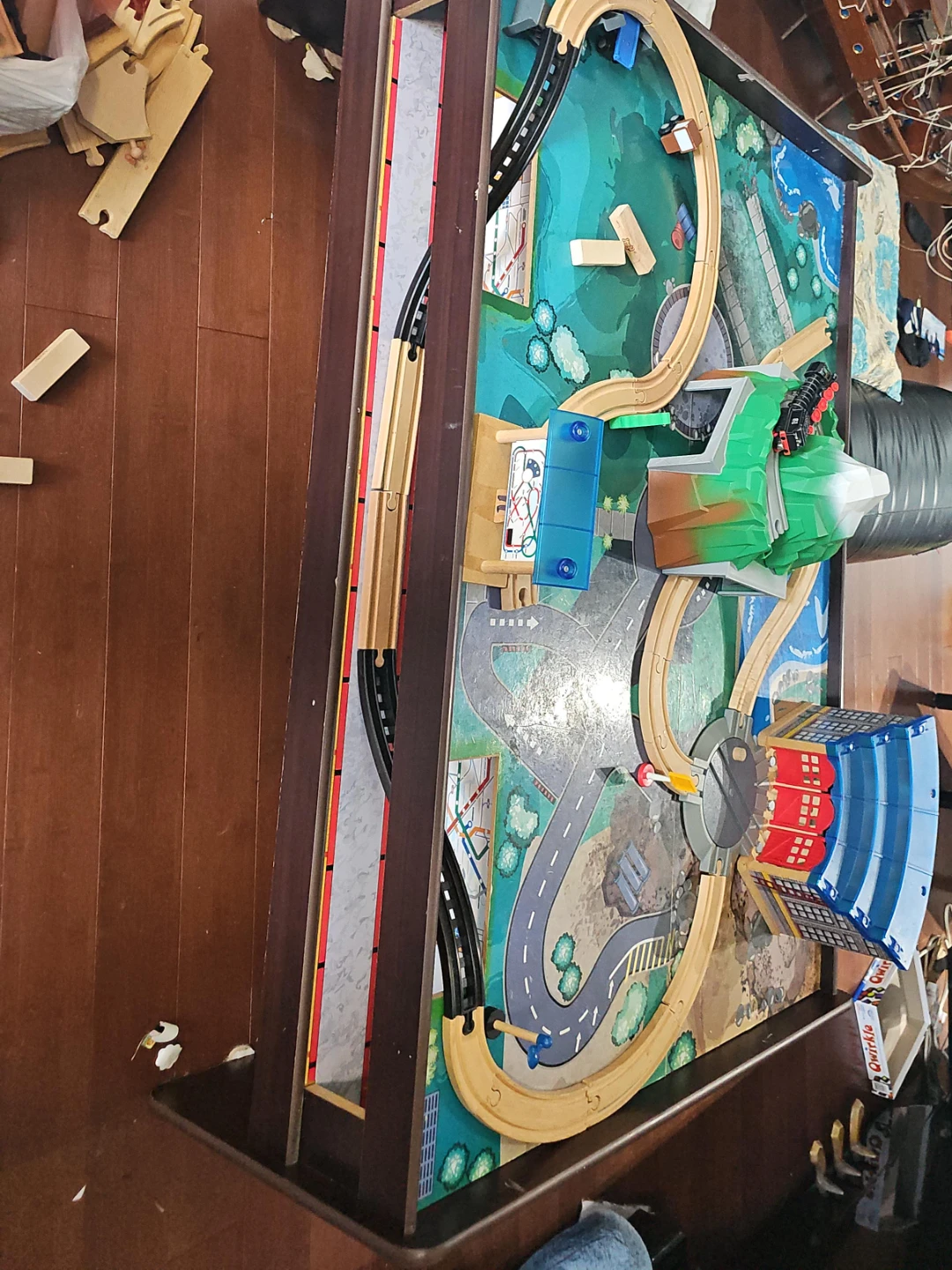Wooden Train Set with Table