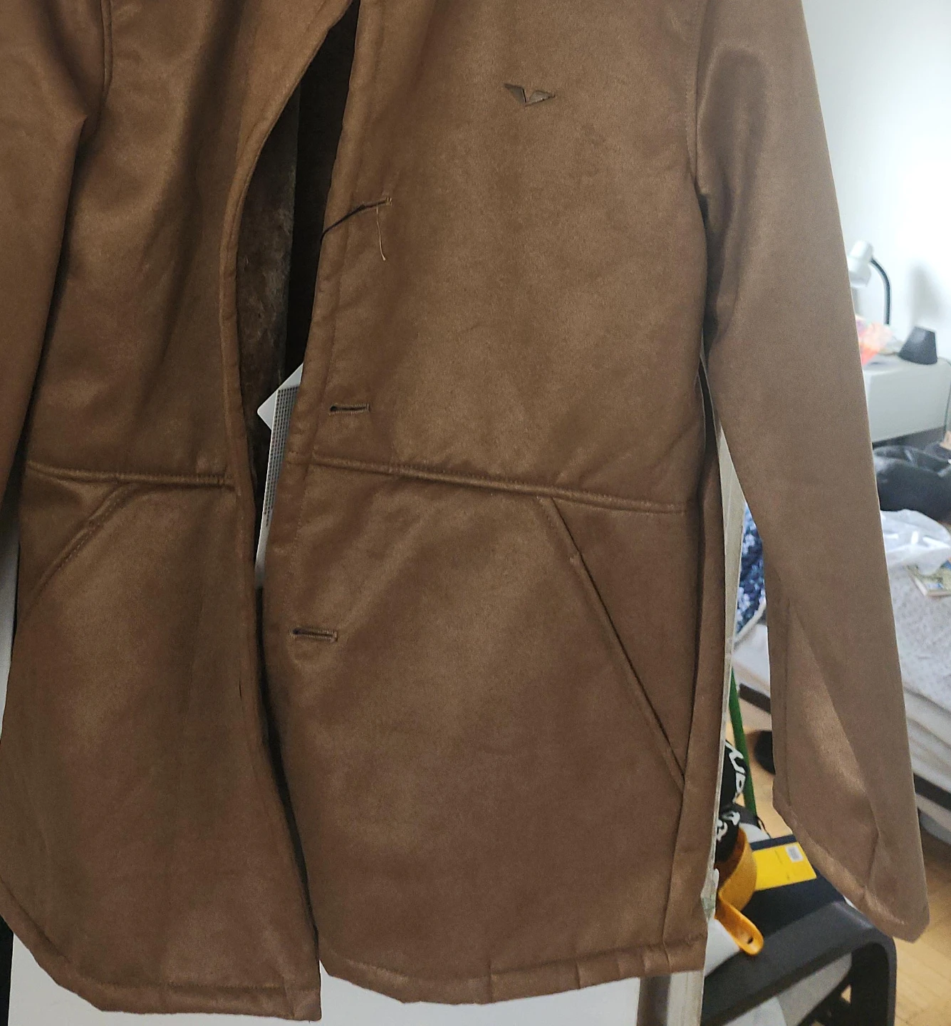 AC Di Milano Men's Brown Suede Lined Jacket Size M