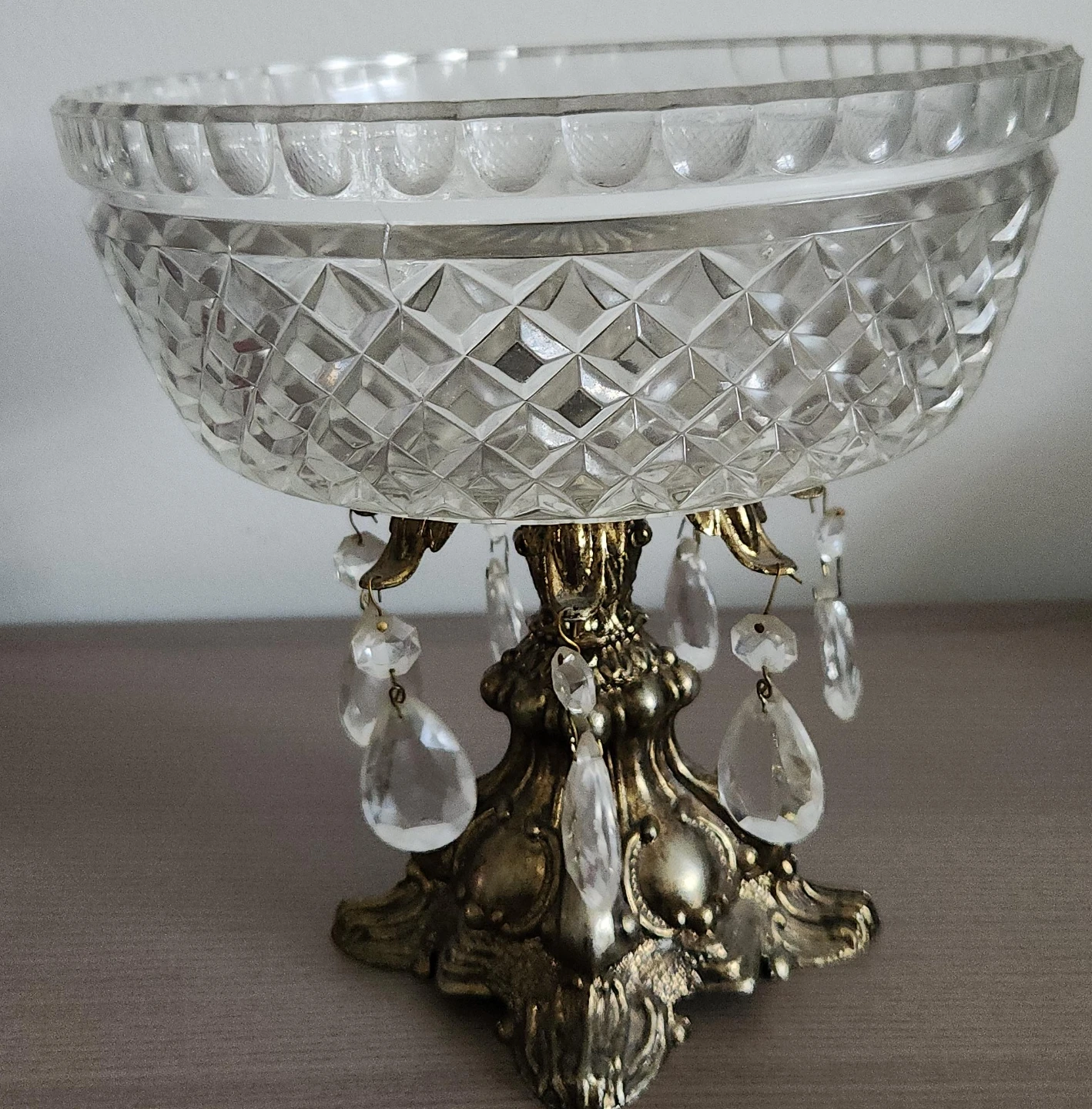 Crystal Pedestal Bowl with Charms