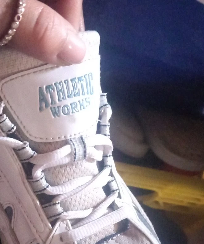 Athletic Works White/Grey Lace-Up Sneakers