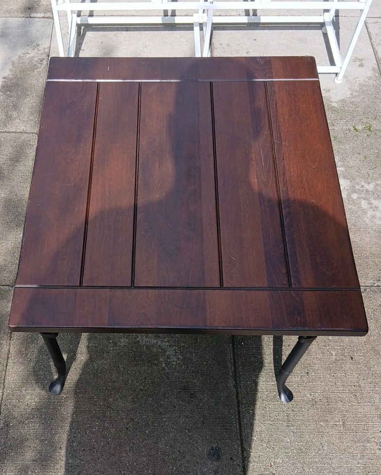 Dark Wood Square Coffee Table