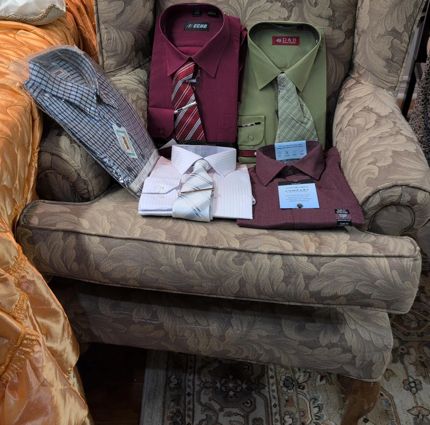 Men's Dress Shirts and Ties Set $50 for 5