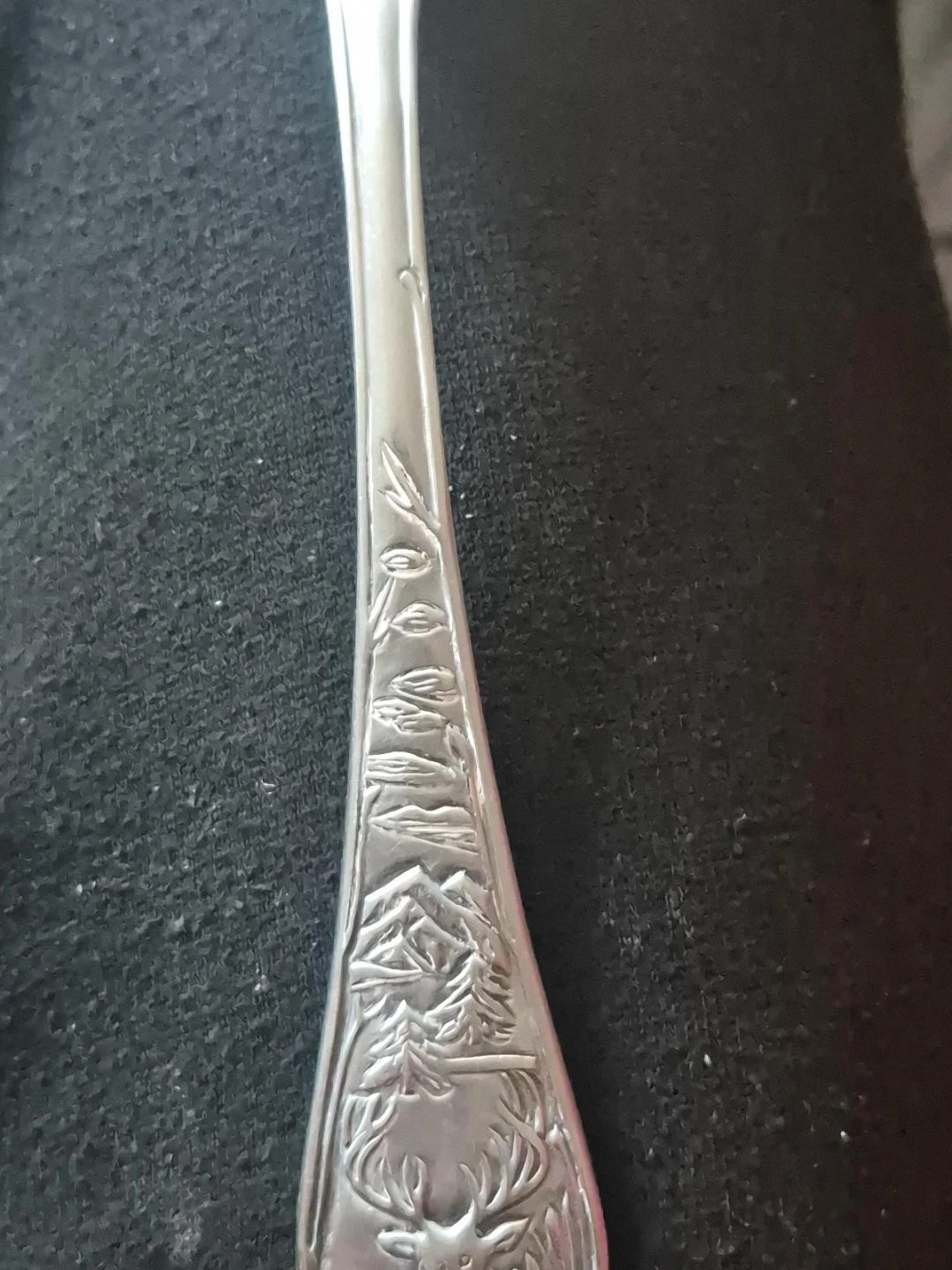 Deer and Mountain Engraved Spoon