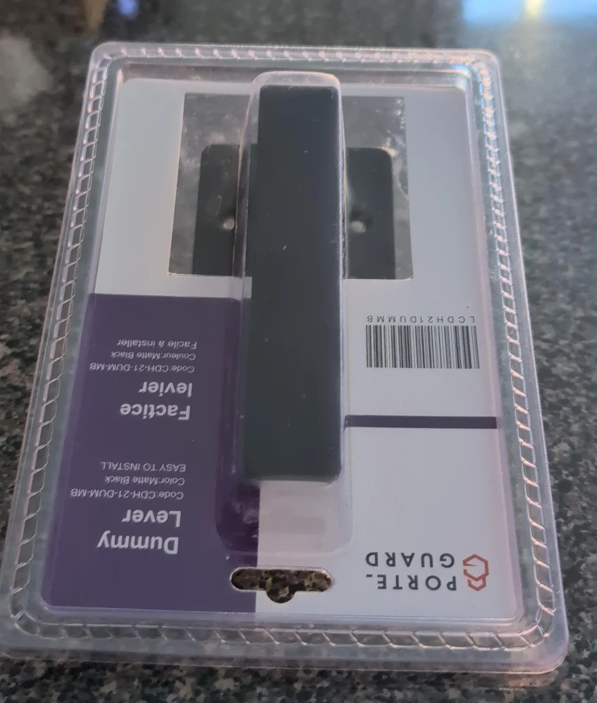 Porte Guard Dummy Lever Matte Black