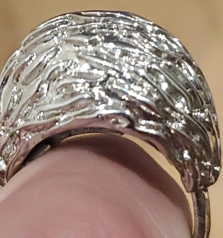 Silver-tone Textured Ring