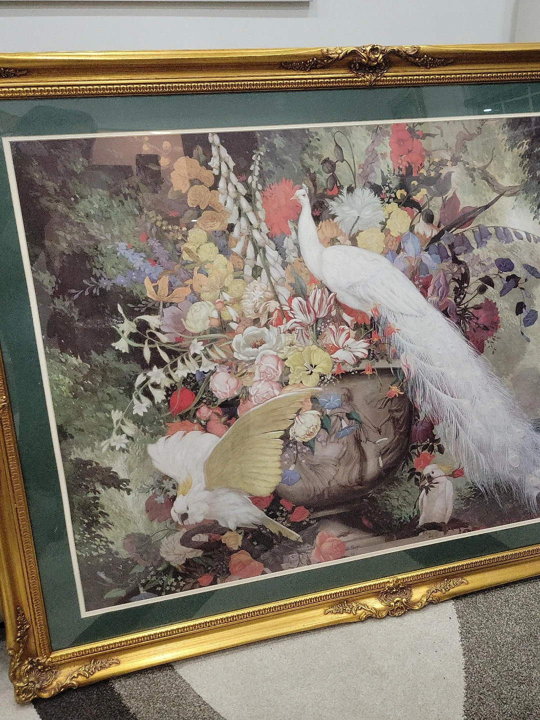 Framed Peacock and Birds Art Print