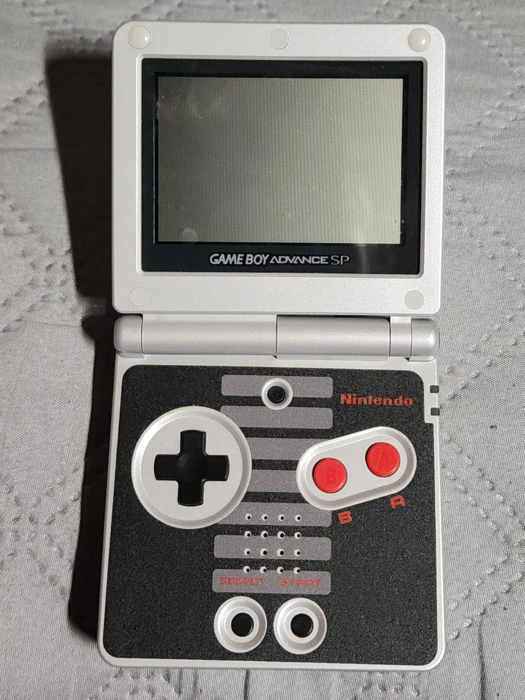 Limited Edition "NES" Nintendo GBA SP with Charger, Game & Case