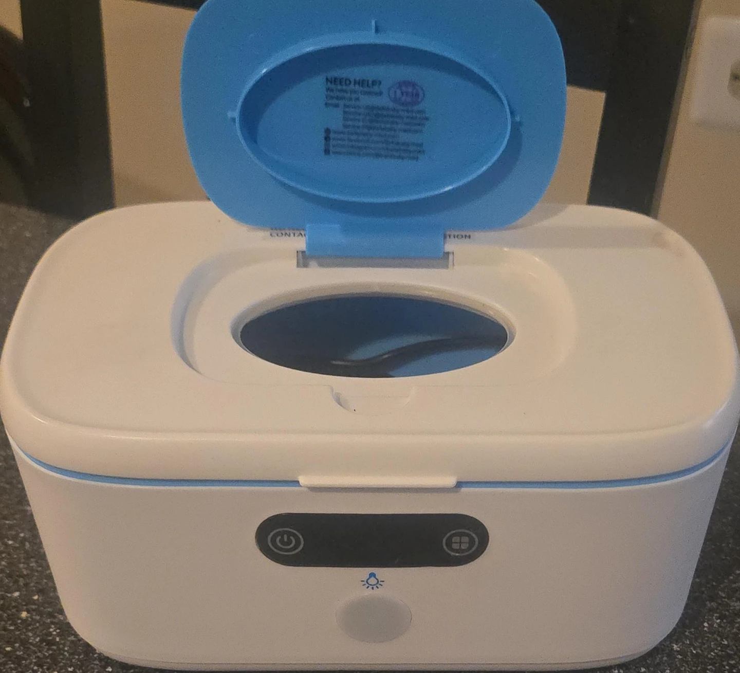White and Blue Baby Wipes Warmer Case