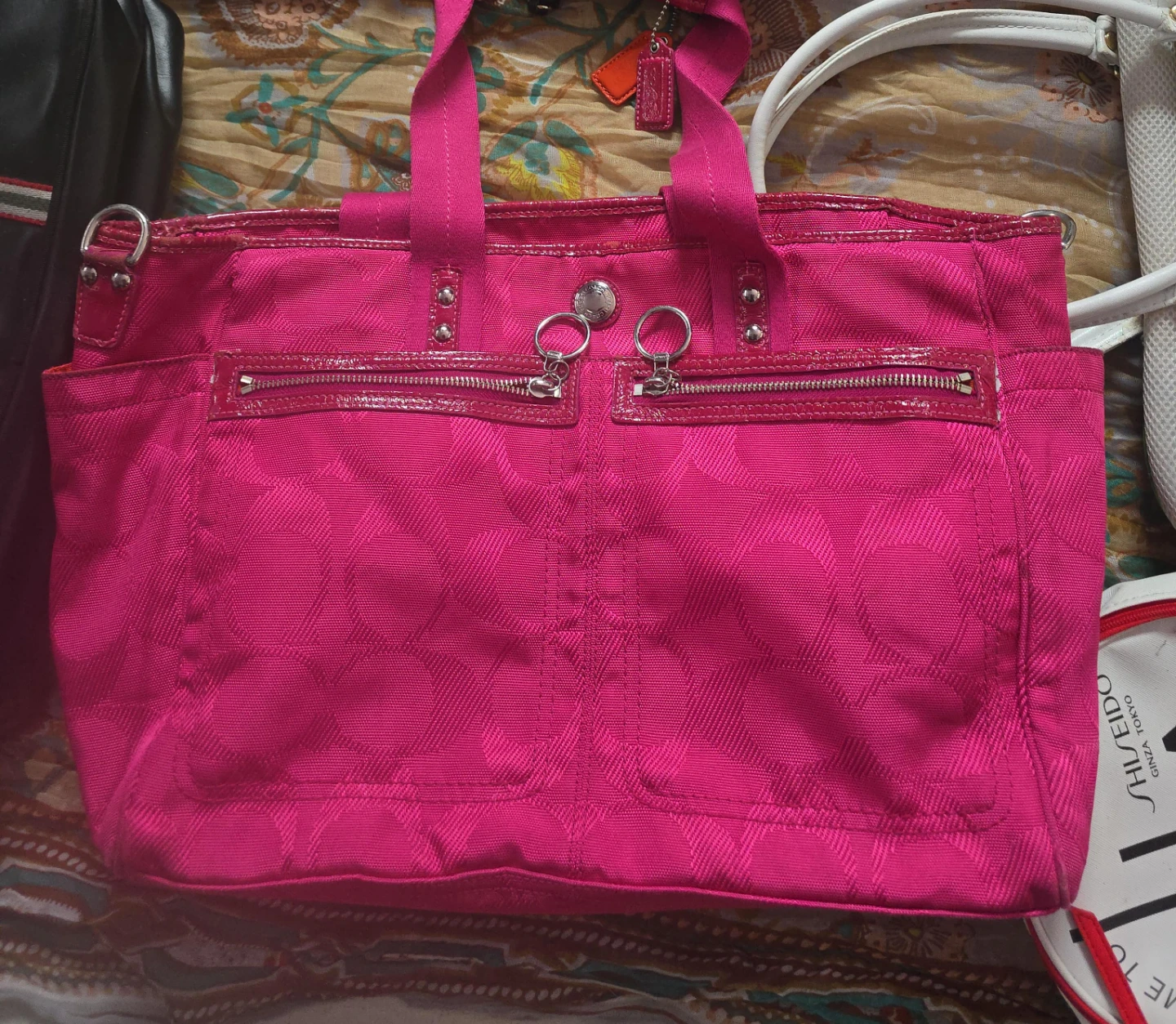 Coach Pink Monogram Tote Bag