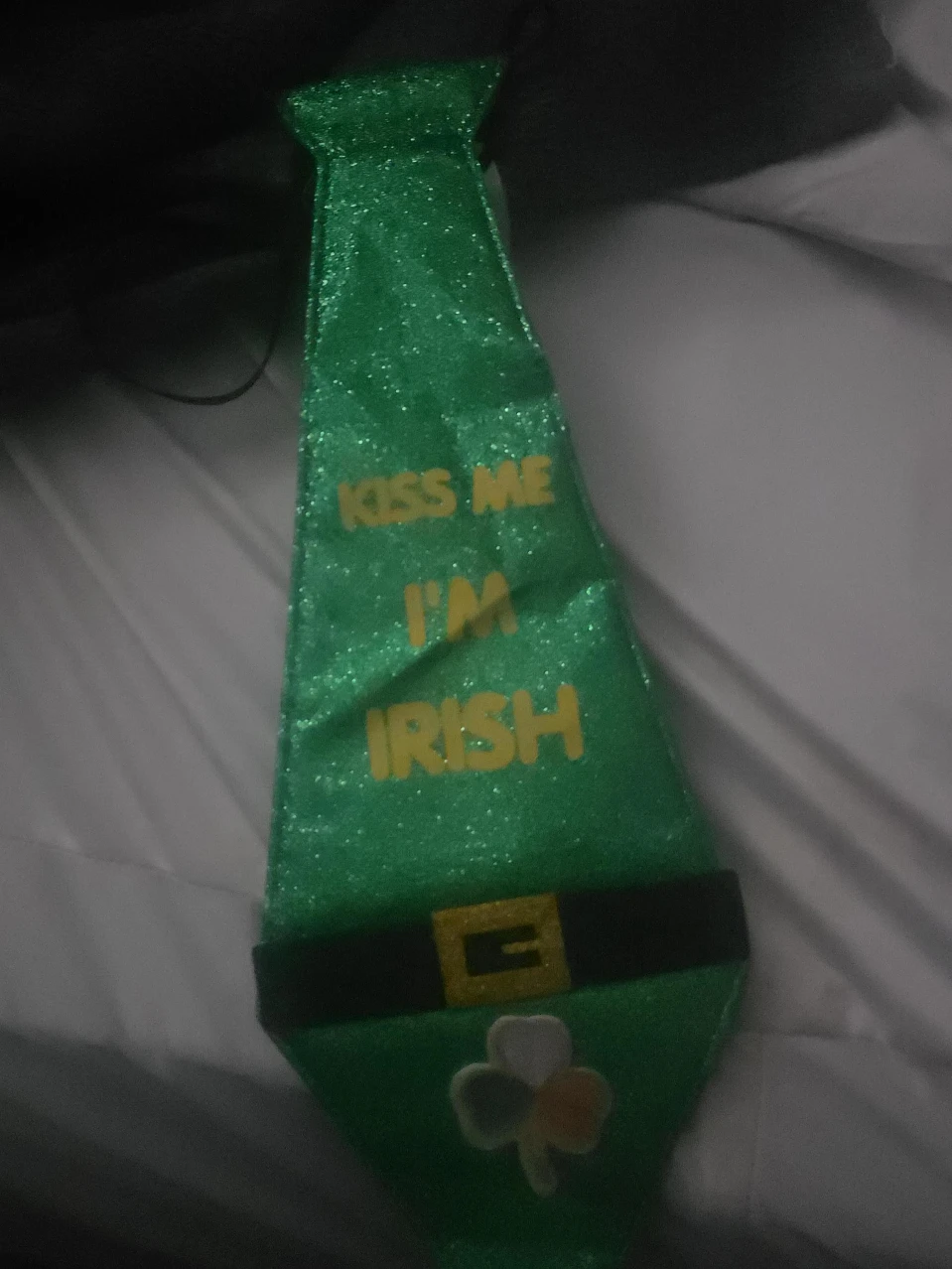 Green "Kiss Me I'm Irish" Necktie