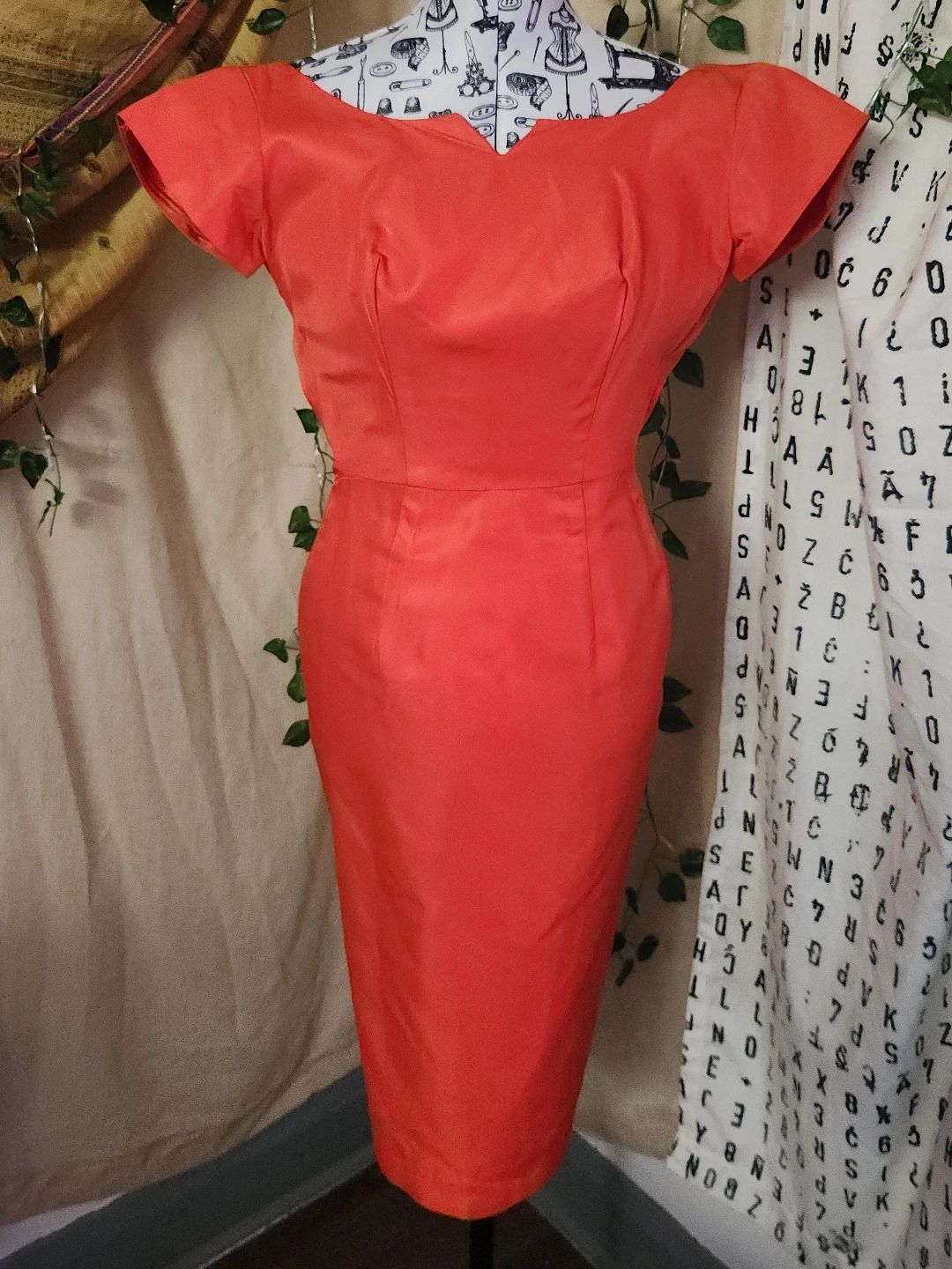 Women's Orange Sheath Dress