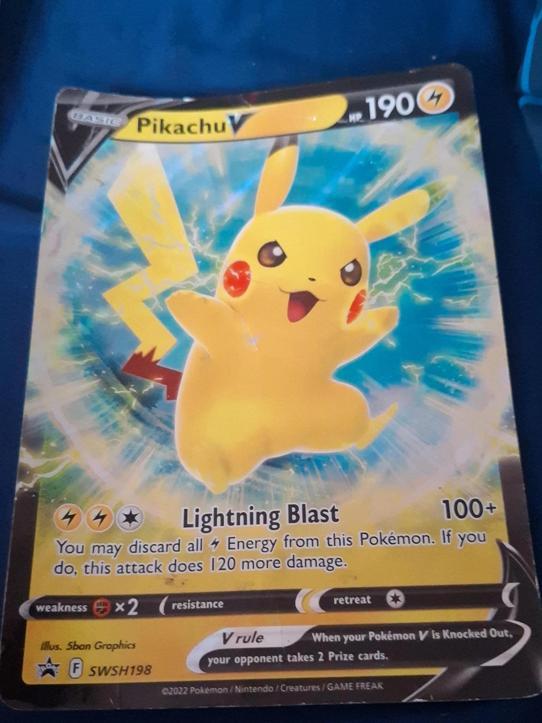Pikachu V Pokemon Card big
