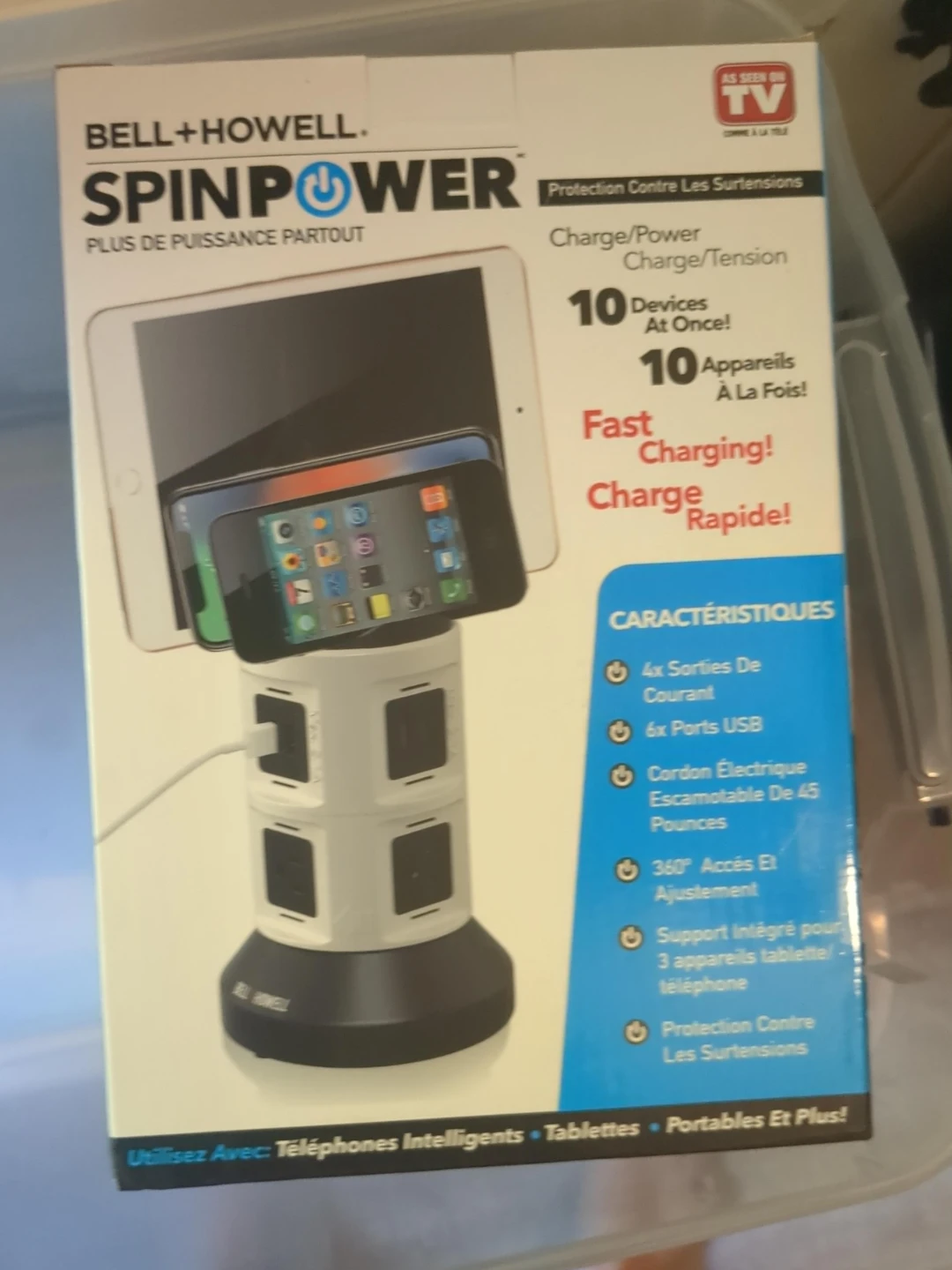 Bell+Howell SpinPower Surge Protector Power Strip