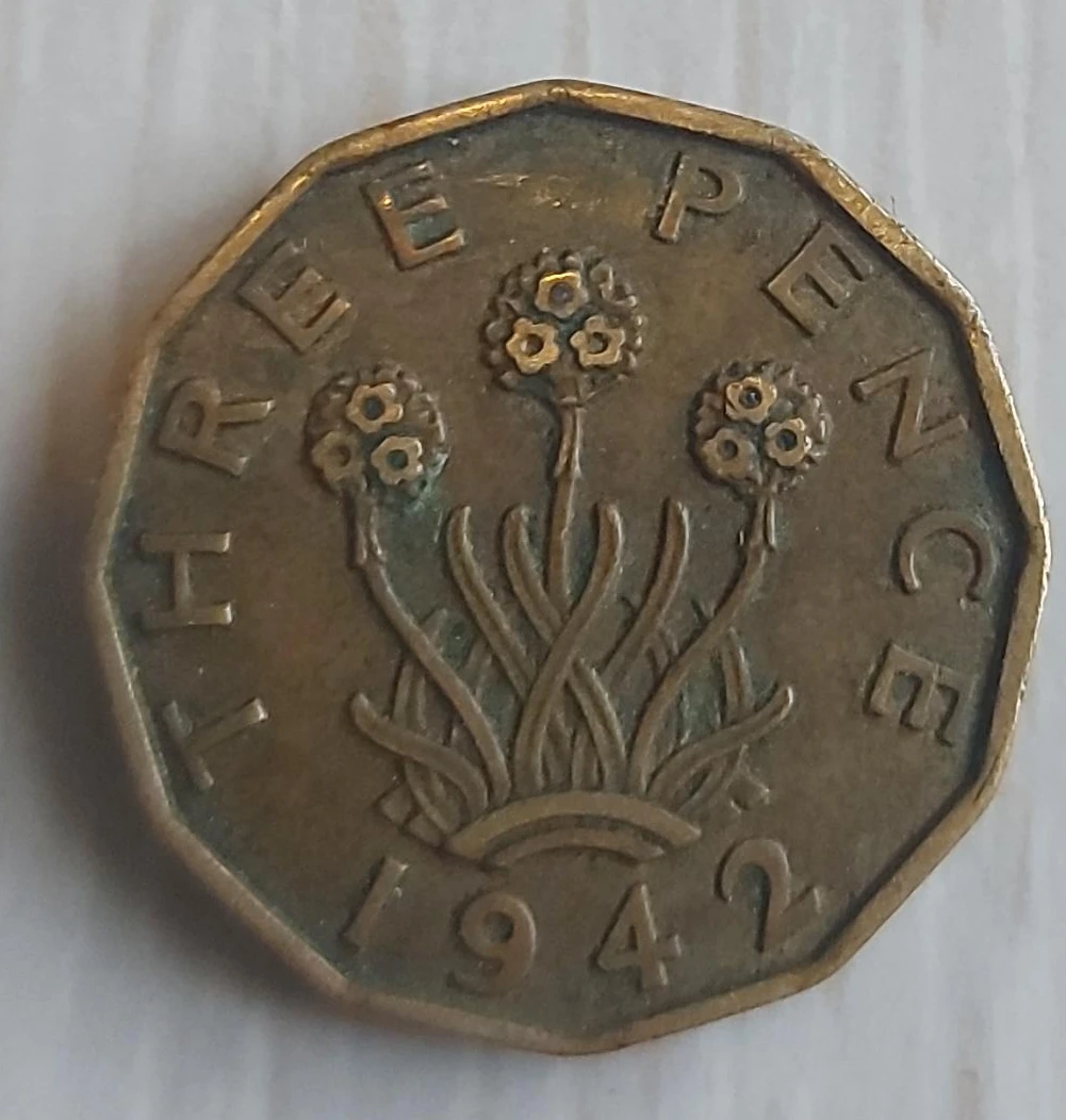 1942 Three Pence Coin