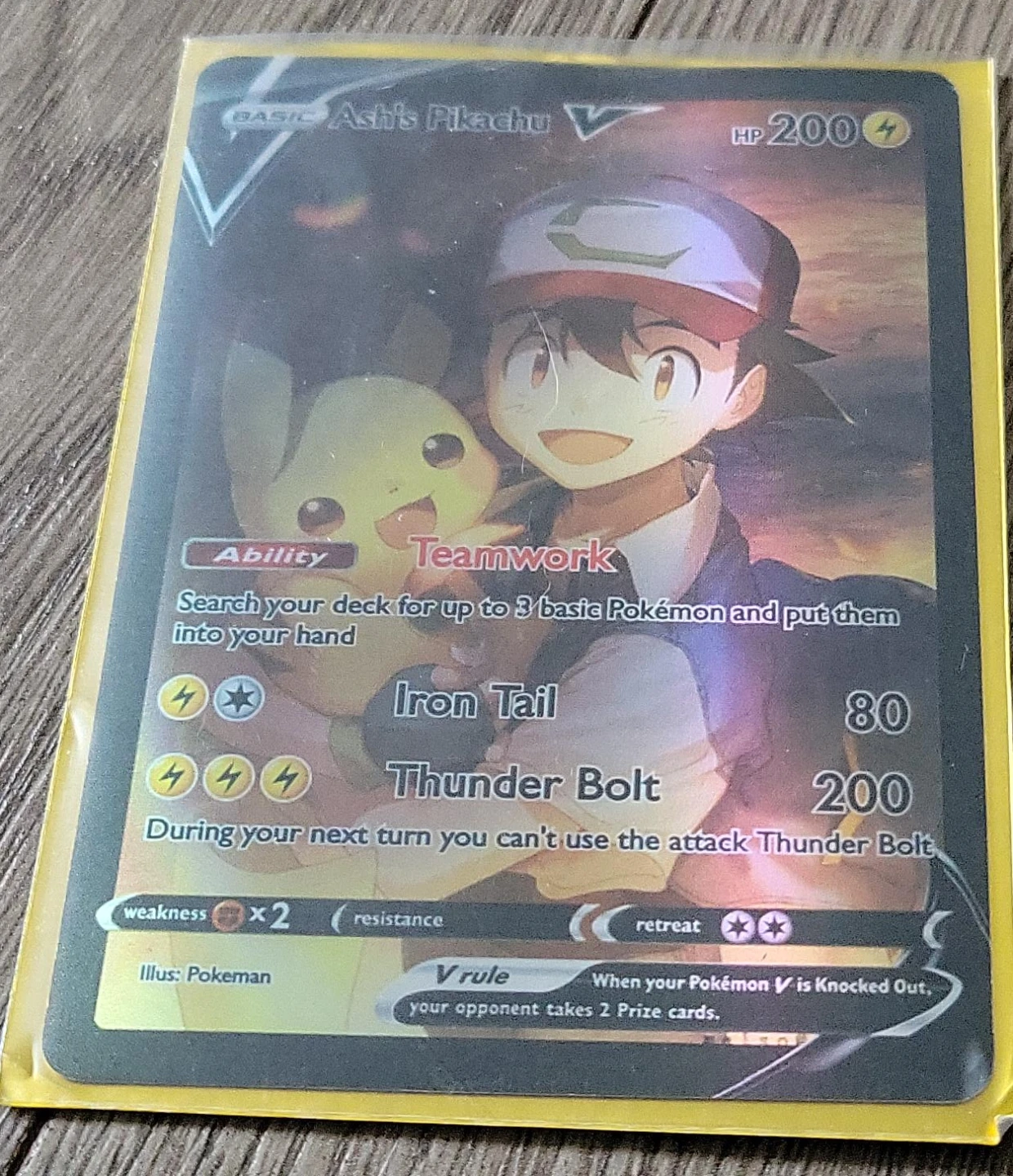 Pokémon Ash's Pikachu V Trading Card