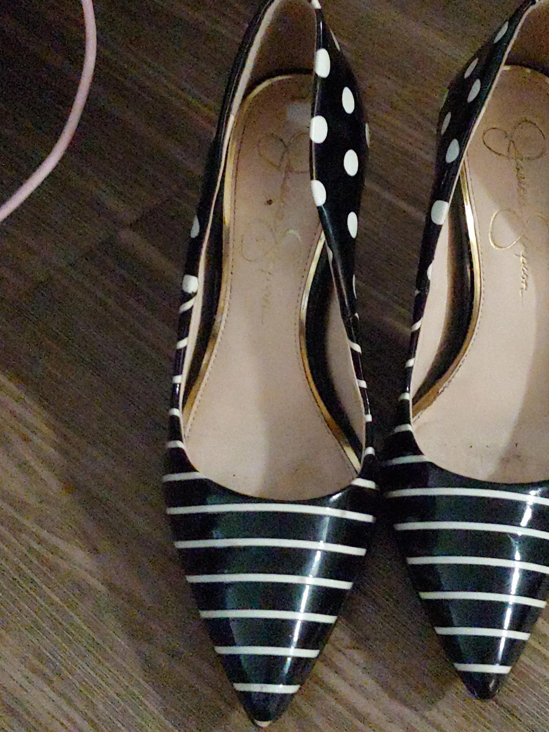Jessica Simpson Polka Dot & Stripe Heels