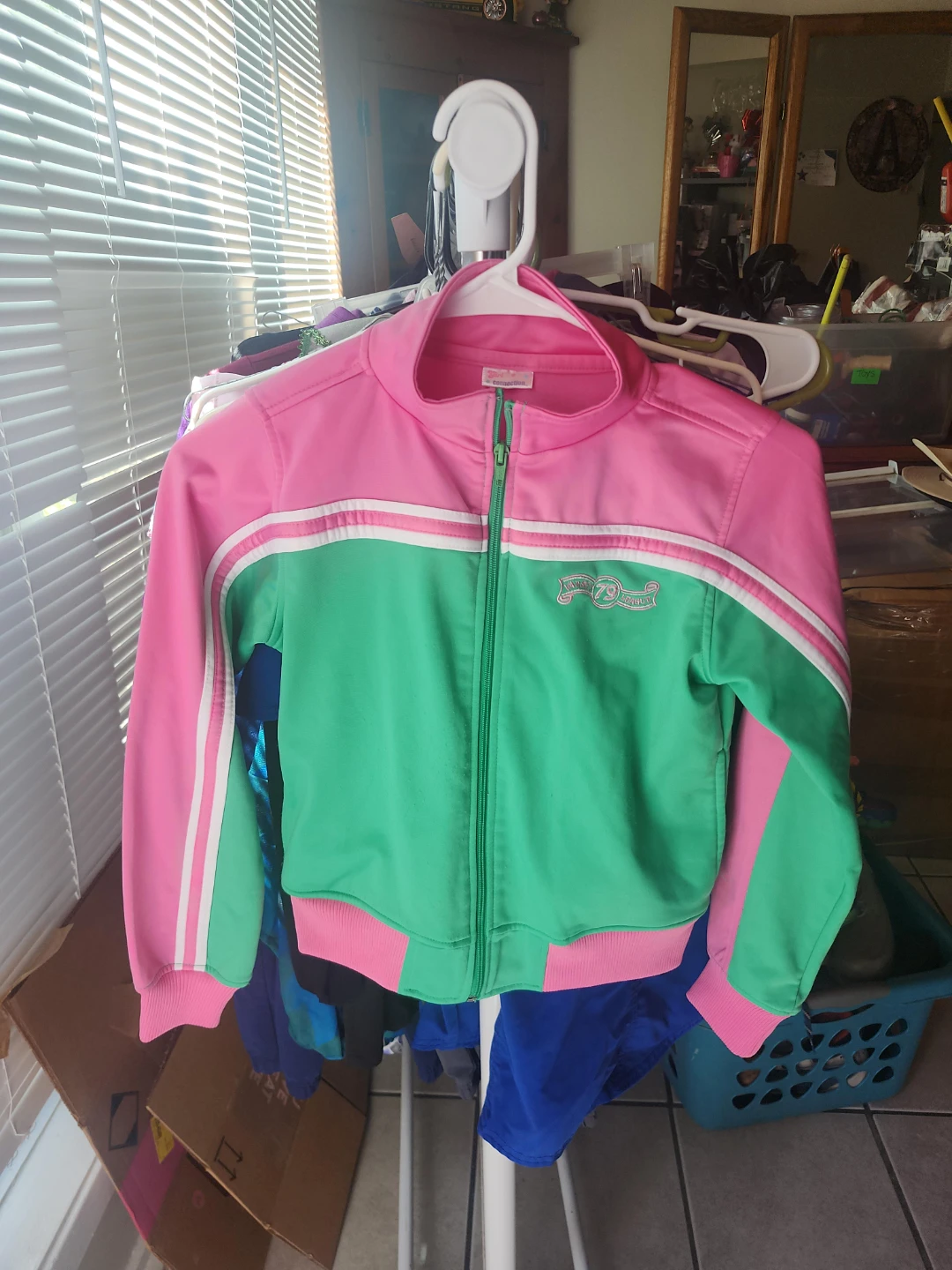 Girls Pink & Green Track Jacket