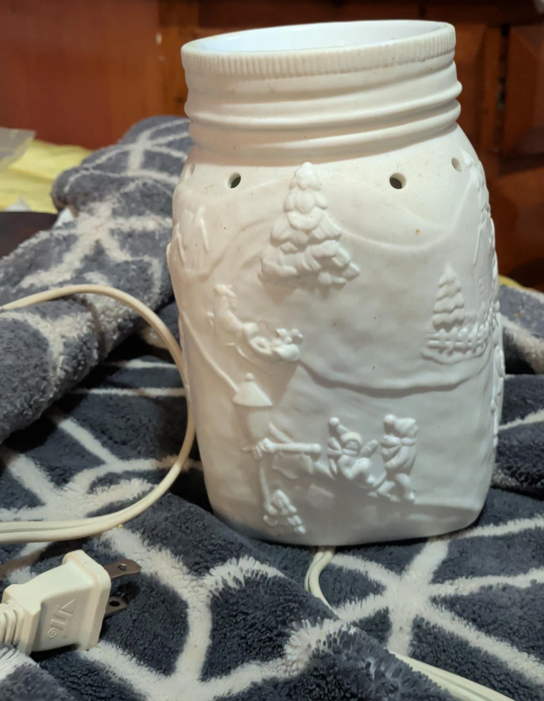 White Ceramic Mason Jar Wax Melt Warmer