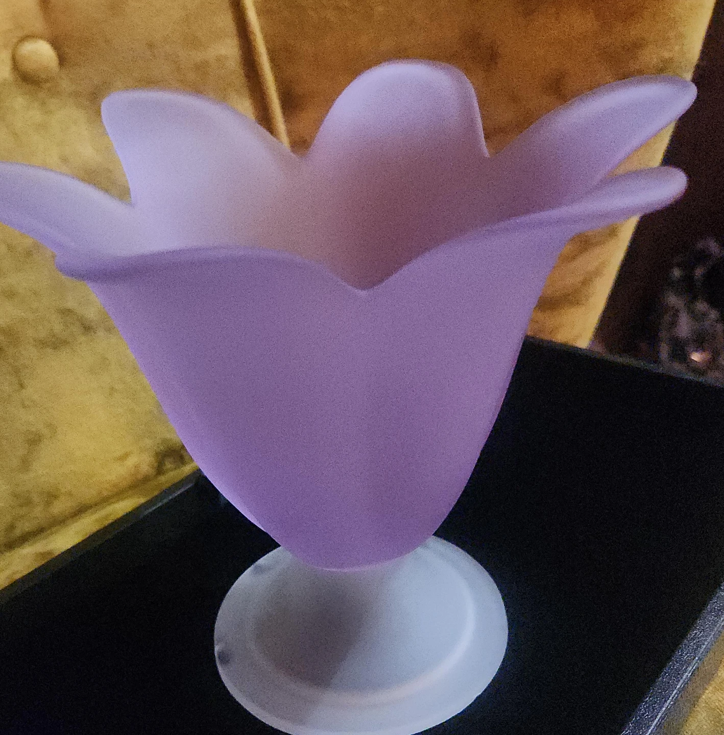Vintage partylite purple frosted candle holder 💜
